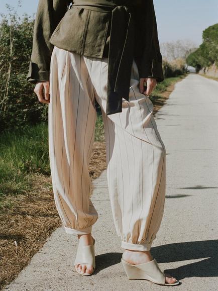 Mango Mid Rise Balloon Trousers, Raw, Raw