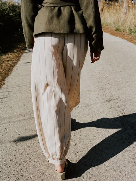 Mango Mid Rise Balloon Trousers, Raw - view 2, Raw