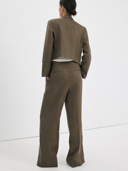 Mango Straight Trousers, Khaki - view 2, Khaki