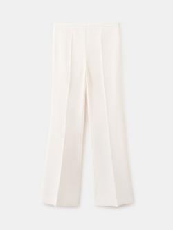 Mango High Waisted Wide Leg Tailored Trousers, Vanilla, Vanilla