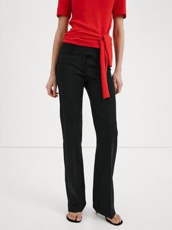 Mango Mid Rise Straight Trousers, Black, Black