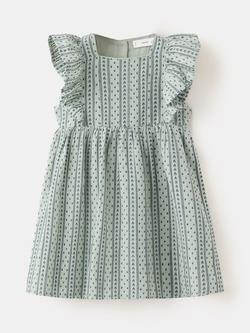 Mango Kids' Vestido Ruffle Mini Dress, Pastel Green, Pastel Green