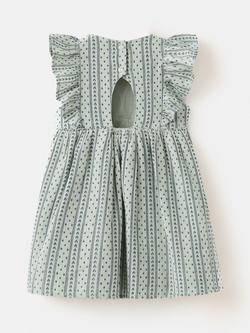 Mango Kids' Vestido Ruffle Mini Dress, Pastel Green - view 2, Pastel Green