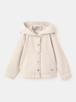 Mango Kids' Long Sleeve Hooded Denim Jacket, Sand, Sand