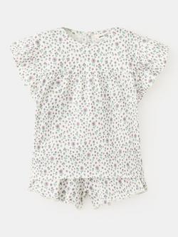 Mango Kids' Printed Short Sleeve Pyjama Set, Off White, Off White