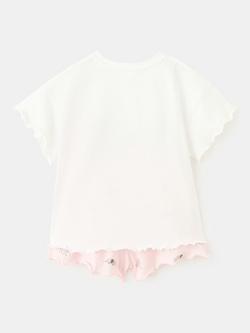 Mango Kids' Pure Cotton Short Sleeve Pyjama Set, Off White - view 2, Off White