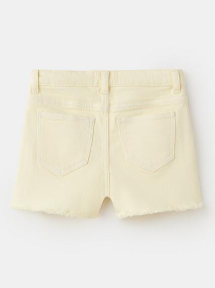 Mango Kids' Cotton Blend Trio Button Shorts, Pastel Yellow - view 2, Pastel Yellow