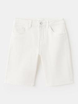 Mango Kids' Straight Denim Shorts, White, White