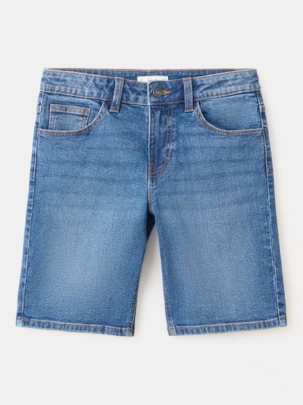 Mango Kids' Straight Cut Denim Shorts, Dark Blue, Dark Blue