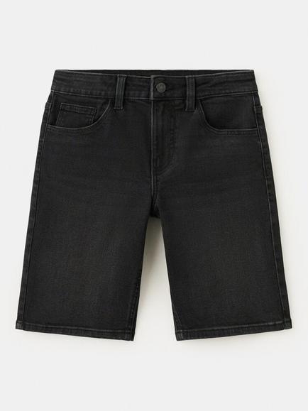 Mango Kids' Straight-Fit Denim Shorts, Black, Black