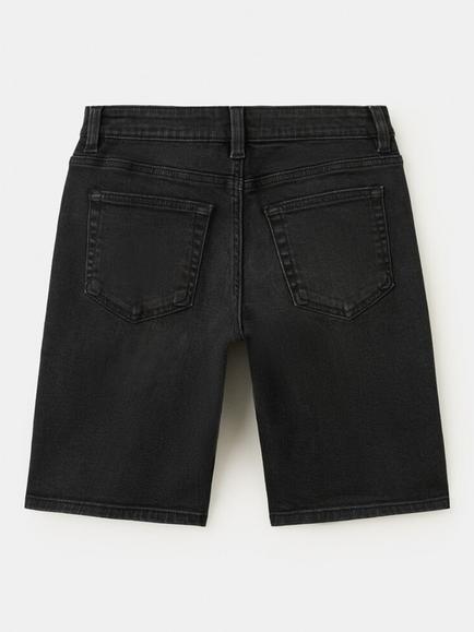 Mango Kids' Straight-Fit Denim Shorts, Black - view 2, Black