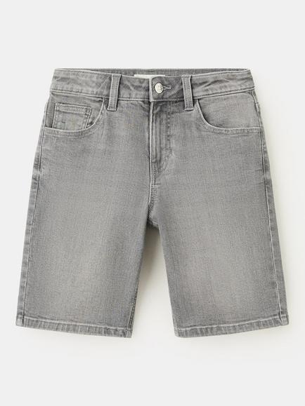 Mango Kids' Straight Leg Denim Shorts, Grey, Grey