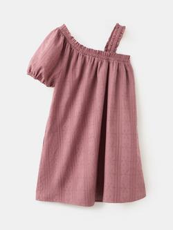 Mango Kids' Asymmetrical Embroidered Mini Dress, Pink, Pink