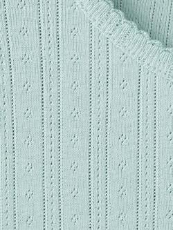 Mango Kids' Pointelle Ribbed Short Pyjamas, Aqua - view 2, Aqua