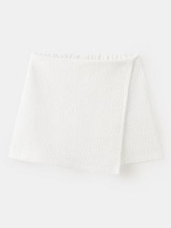 Mango Kids' Textured Wrap Skort, Off White, Off White