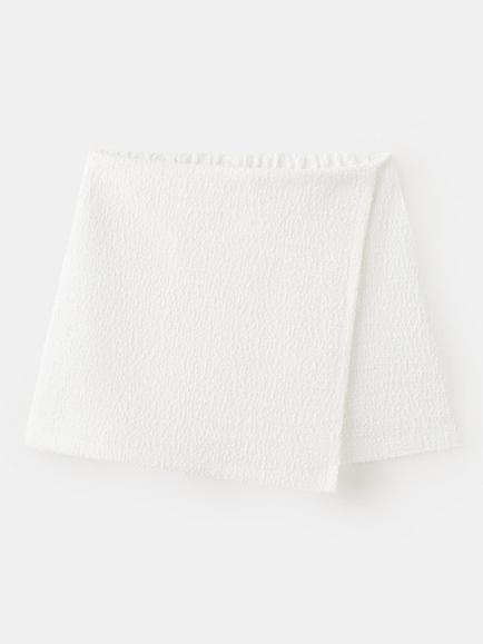 Mango Kids' Textured Wrap Skort, Off White, Off White