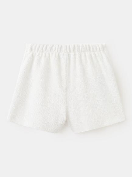Mango Kids' Textured Wrap Skort, Off White - view 2, Off White