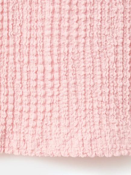 Mango Kids' Textured Wide Leg Trousers, Pink - view 2, Pink