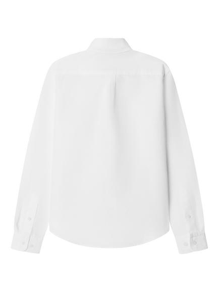 Hackett London Kids' Linen Blend Long Sleeve Shirt, Optic White - view 2, Optic White