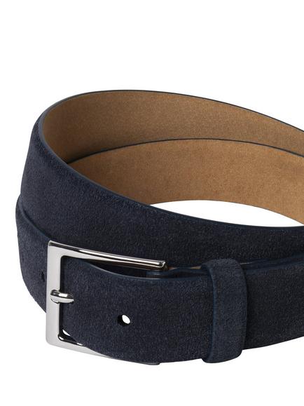 Hackett London Suede Belt, Navy - view 2, Navy