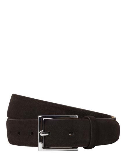 Hackett London Suede Belt, Chocolate Brown, Chocolate Brown