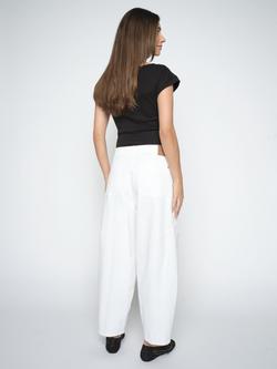 MOS MOSH Rosy Bianco Mid Rise Wide Leg Trousers, White - view 2, White