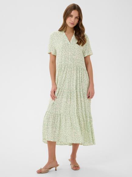 Saint Tropez EdaSz Tiered Dress, Cameo Green Leopard, Cameo Green Leopard