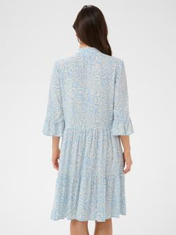 Saint Tropez EdaSz V-Neck Knee Length Dress containing LENZING™ ECOVERO™ Viscose - view 2, Cerulean/Turtledove