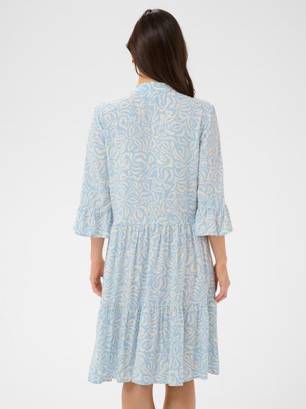 Saint Tropez EdaSz V-Neck Knee Length Dress containing LENZING™ ECOVERO™ Viscose - view 2, Cerulean/Turtledove