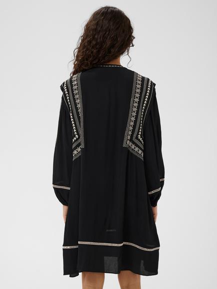 Saint Tropez Rosalia Embroidered Tunic Dress containing LENZING™ ECOVERO™ Viscose, Black - view 2, Black