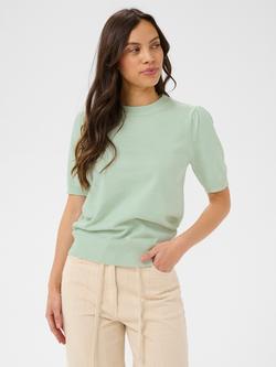 Saint Tropez Mila Short Sleeve Jumper, Cameo Green Melange