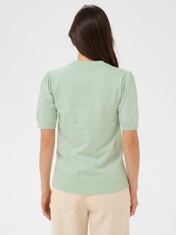 Saint Tropez Mila Short Sleeve Jumper - view 2, Cameo Green Melange