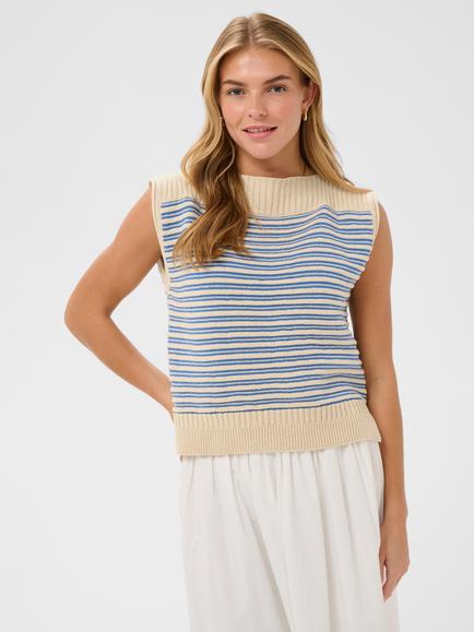 Saint Tropez Riley Stripe Knit Top, Vallarta Turtledove, Vallarta Turtledove