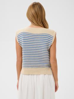 Saint Tropez Riley Stripe Knit Top, Vallarta Turtledove - view 2, Vallarta Turtledove