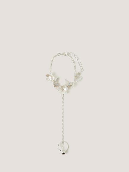 Monsoon Kids' Linked Flower Butterfly Ring & Chain Bracelet, Multi, Multi