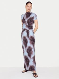 Jigsaw Tiger Orchid Dress, Blue, Blue