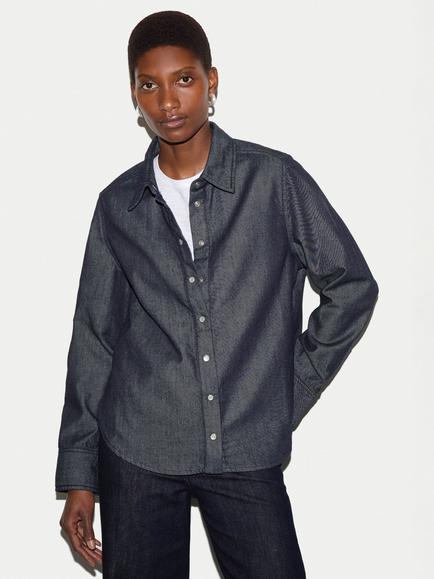 Jigsaw Washed Denim Shirt, Indigo, Indigo
