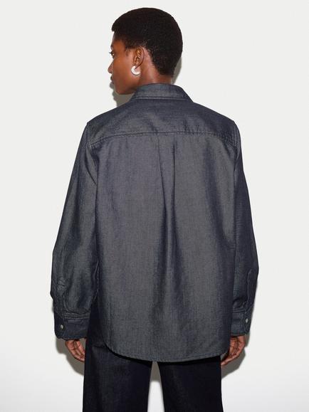 Jigsaw Washed Denim Shirt, Indigo - view 2, Indigo