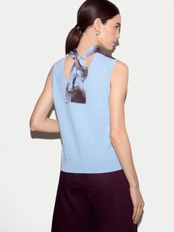 Jigsaw Tiger Orchid Silk Knit Tank Top, Blue/Multi - view 2, Blue/Multi