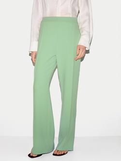 Jigsaw Cropped Split Hem Trousers, Green, Green