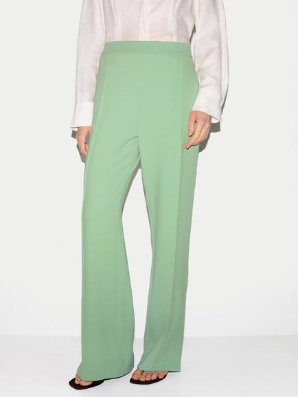 Jigsaw Cropped Split Hem Trousers, Green, Green