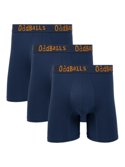 OddBalls Bamboo Blend Boxer Shorts, Pack of 3, Navy, Navy