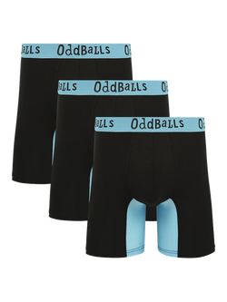 OddBalls Bamboo Blend Boxer Shorts, Pack of 3, Black/Multi, Black Multi