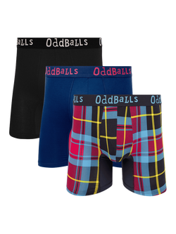 OddBalls Classic Mix Bamboo Trunks, Pack of 3, Plain/Multi, Plain/Multi