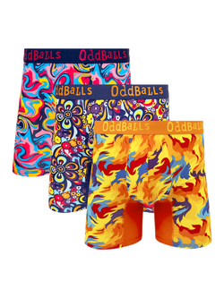 OddBalls Mixed Pattern Bamboo Blend Boxer Shorts, Pack of 3, Multi, Multi