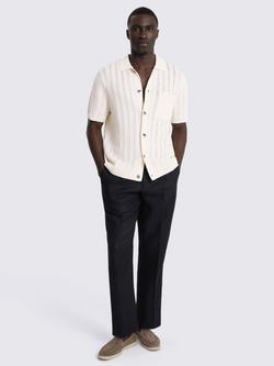 Moss Chevron Pointelle Knitted Shirt - view 2, Off White