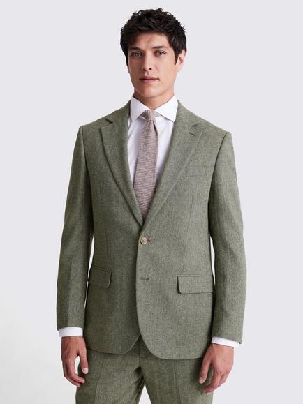 Moss Regular Fit Herringbone Suit Jacket, Sage, Sage