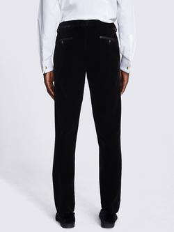 Moss Slim Fit Velvet Dress Trousers, Black - view 2, Black