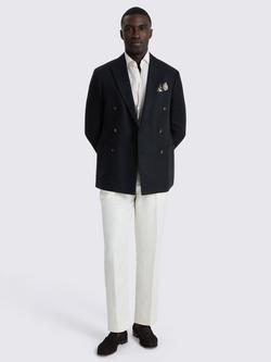 Moss Double Breasted Linen Rich Jacket, Black - view 2, Black
