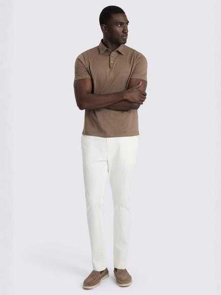 Moss Cotton Jersey Polo Shirt - view 2, Brown